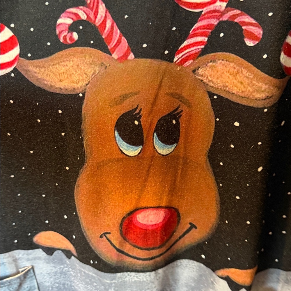 Festive Reindeer Long Sleeve Top Tunic Dress Large - Picture 2 of 9